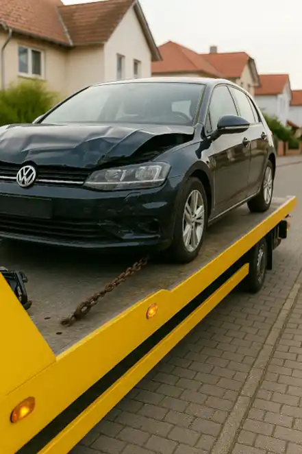 Ein defektes Auto wird zwecks Autoankauf in Dorsten zuverlässig abgeschleppt.